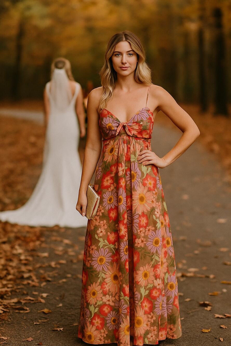 Baltic Born NWT Women S Rosalee Multicolor Maxi Dress Floral Babydoll Tropical
